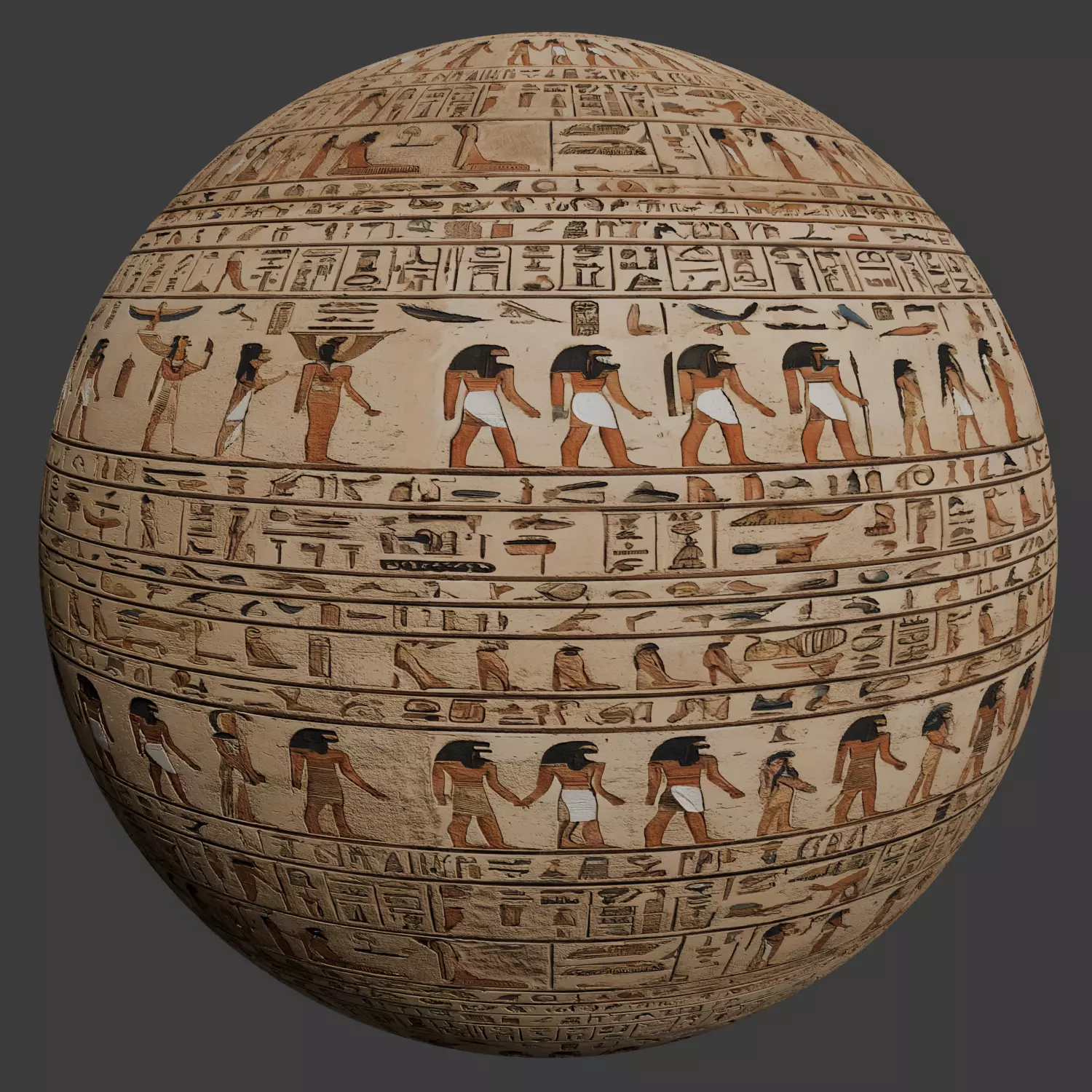 Ancient Egypt Hieroglyphs - VOL 1 - 9 Seamless PBR Texture