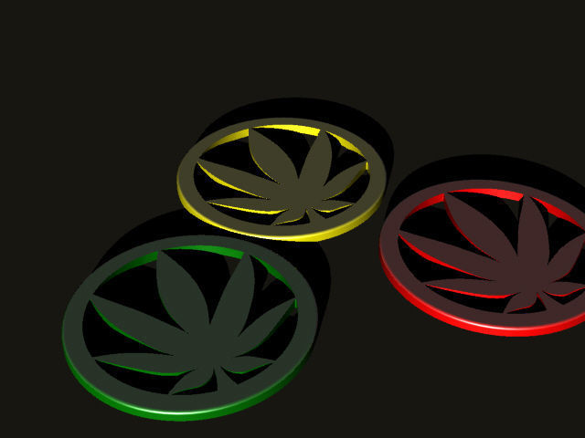 A cannabis themed coaster 3D print model_5