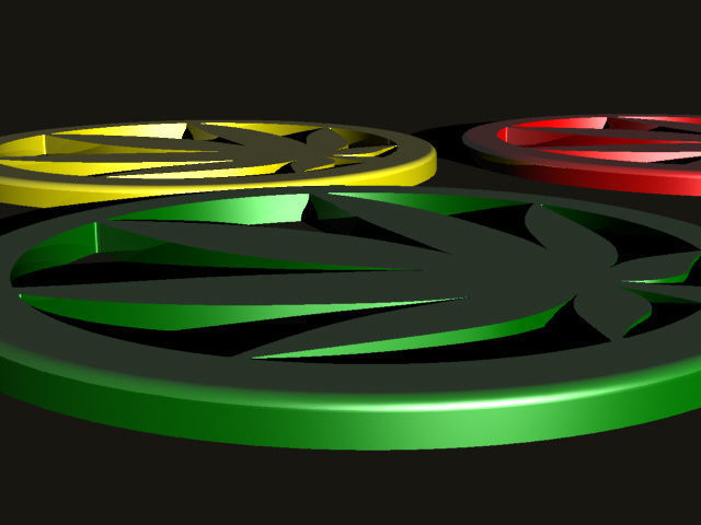 A cannabis themed coaster 3D print model_1