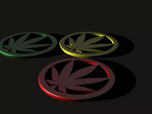 A cannabis themed coaster 3D print model_0