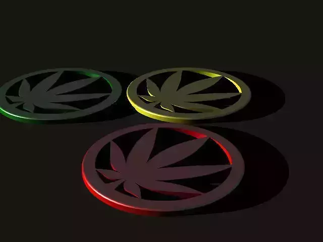 A cannabis themed coaster