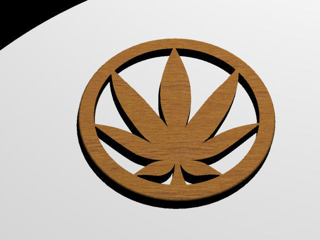 A cannabis themed coaster 3D print model_4