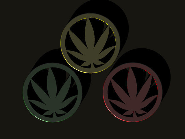 A cannabis themed coaster 3D print model_3