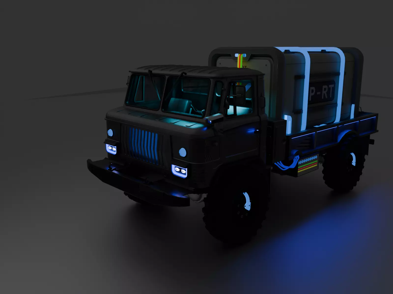 Car Truck - Army truck - Gaz Free 3D model