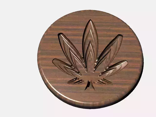 A cannabis themed coaster 3D print model