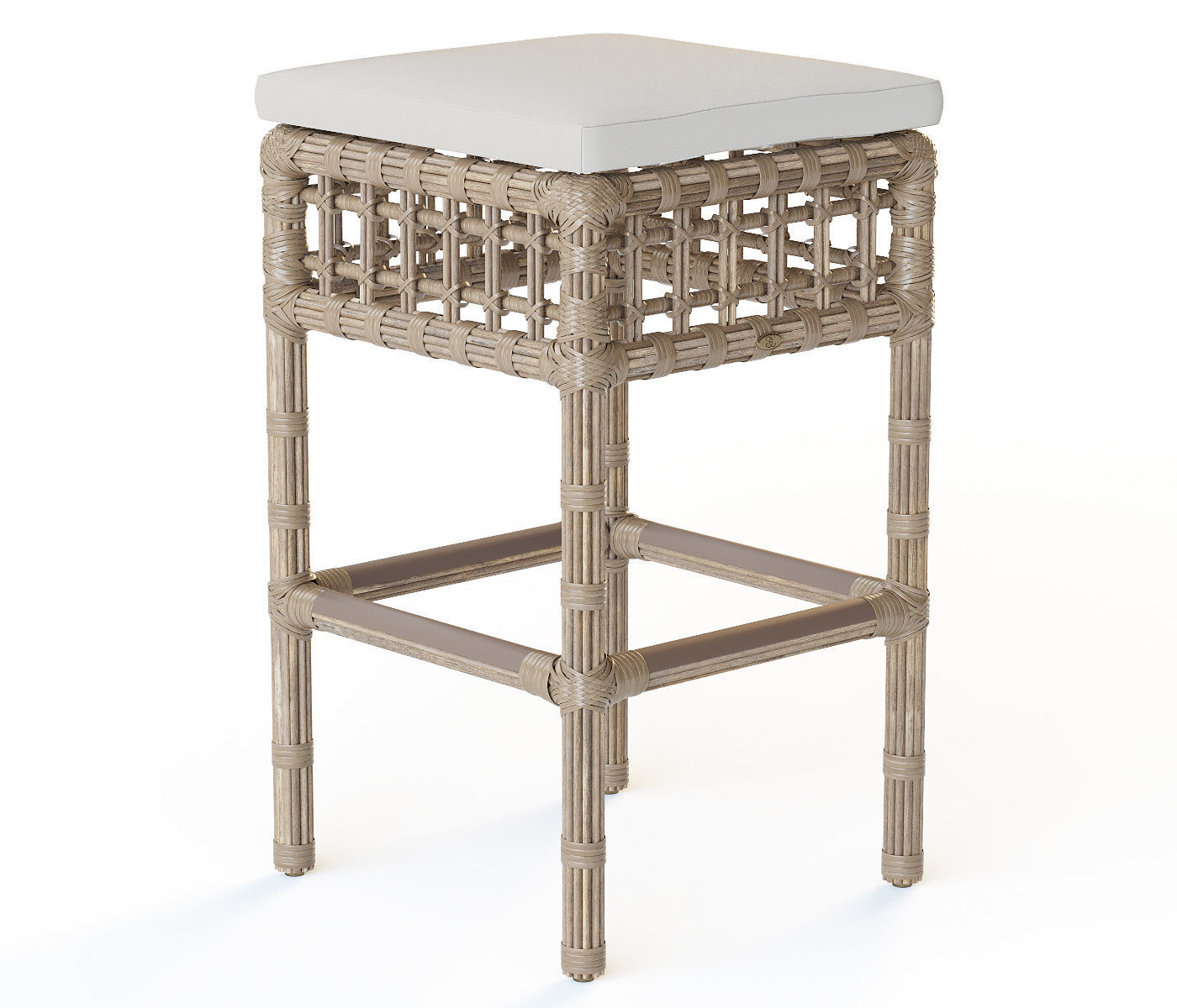 Backless Bar Stool 3D model_3