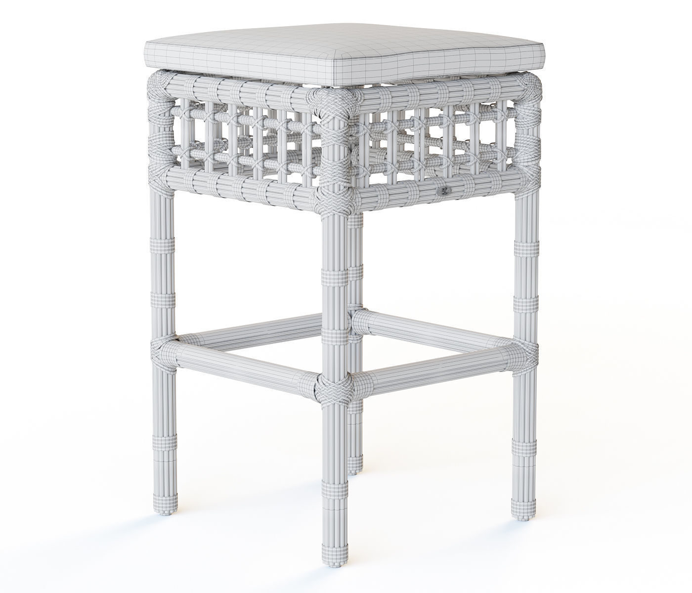 Backless Bar Stool 3D model_5