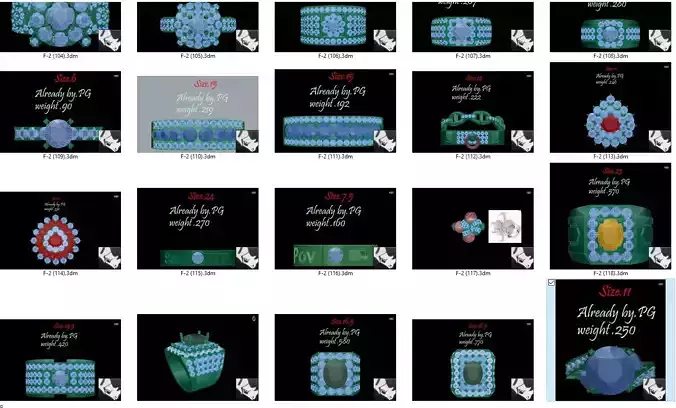 20 ring pieces model rihone drawing 3 d rings ring