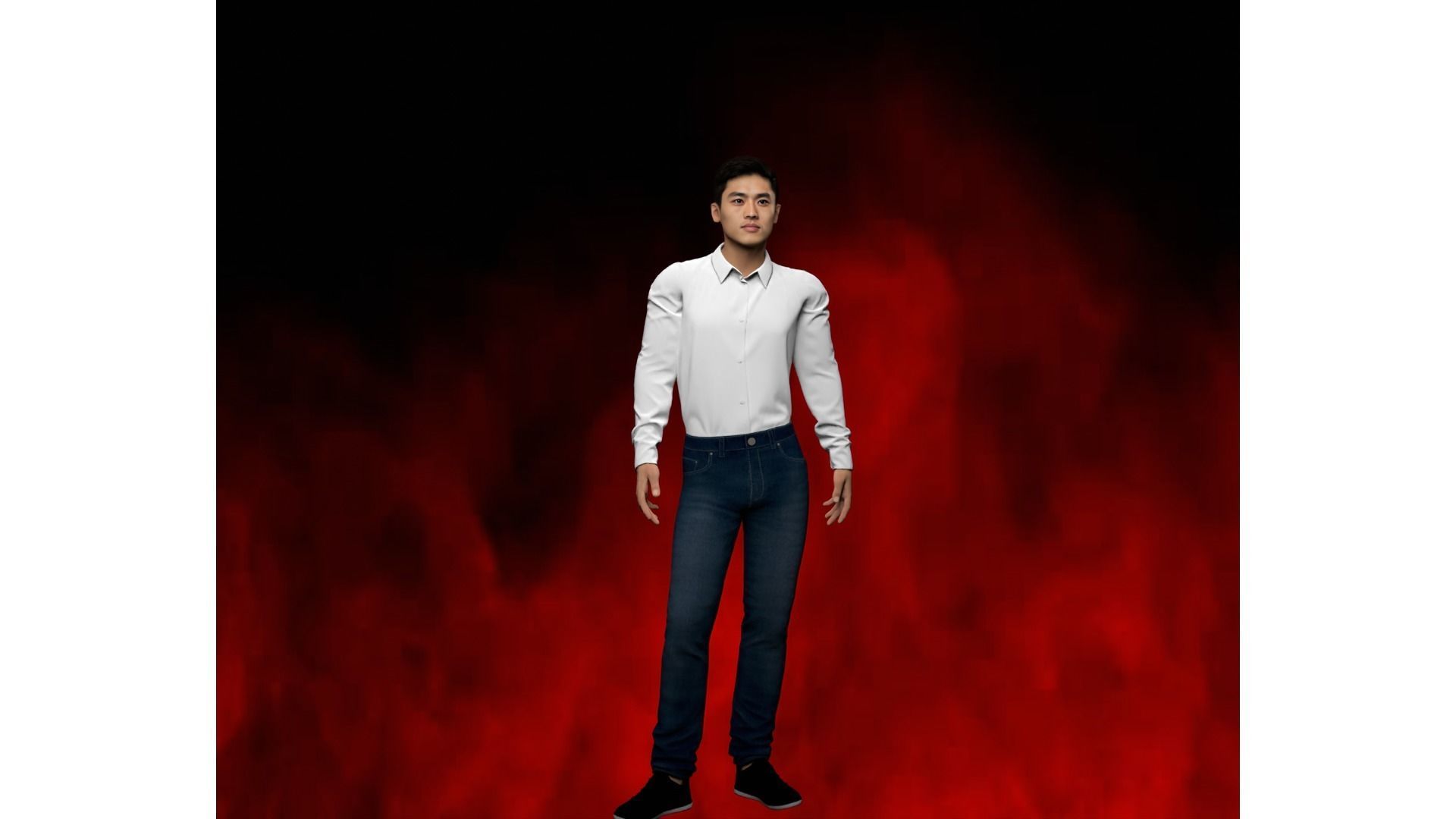 Japanese Female and male characters pack Low-poly 3D model_22