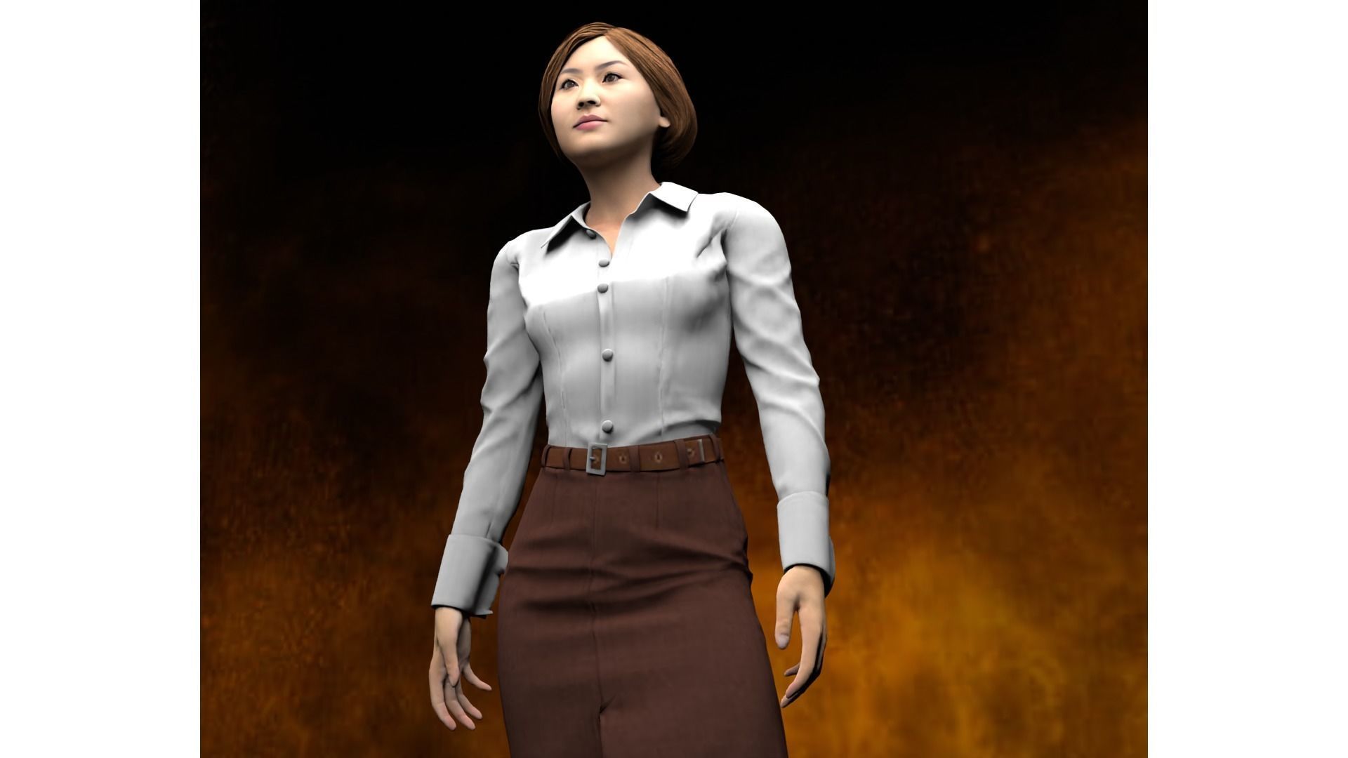 Japanese Female and male characters pack Low-poly 3D model_18