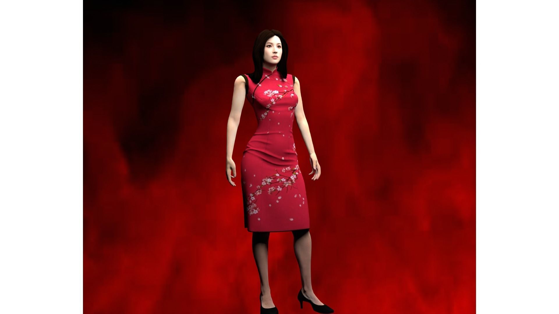 Japanese Female and male characters pack Low-poly 3D model_17