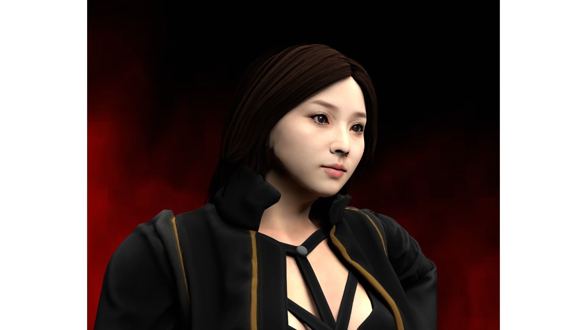 Japanese Female and male characters pack Low-poly 3D model_12