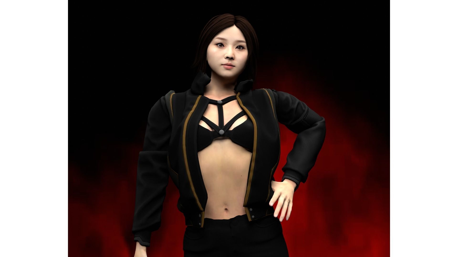 Japanese Female and male characters pack Low-poly 3D model_14