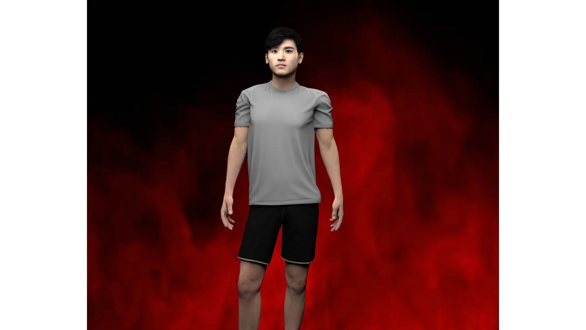 Japanese Female and male characters pack Low-poly 3D model_21