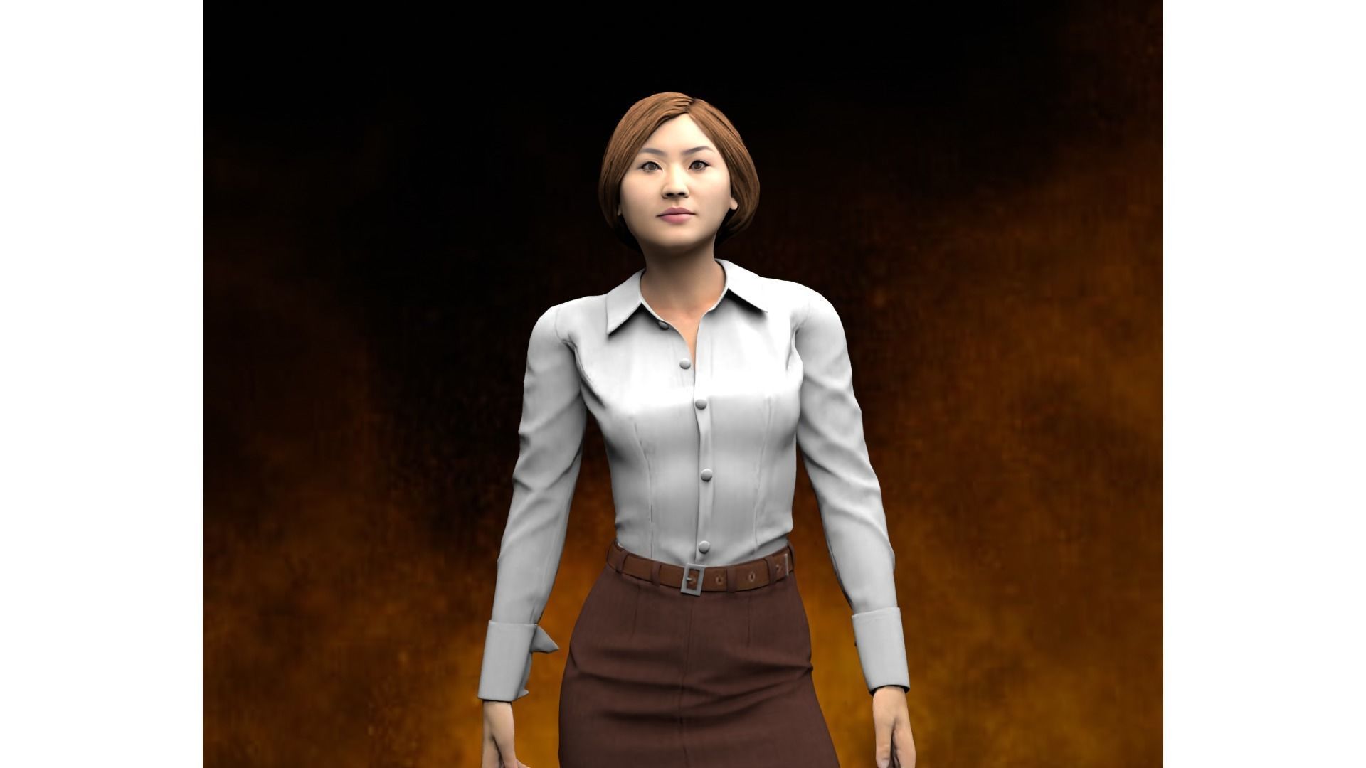 Japanese Female and male characters pack Low-poly 3D model_25