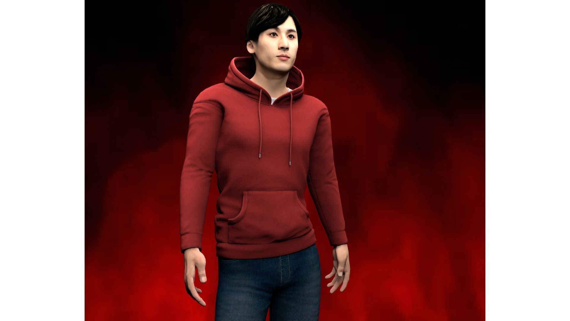 Japanese Female and male characters pack Low-poly 3D model_26