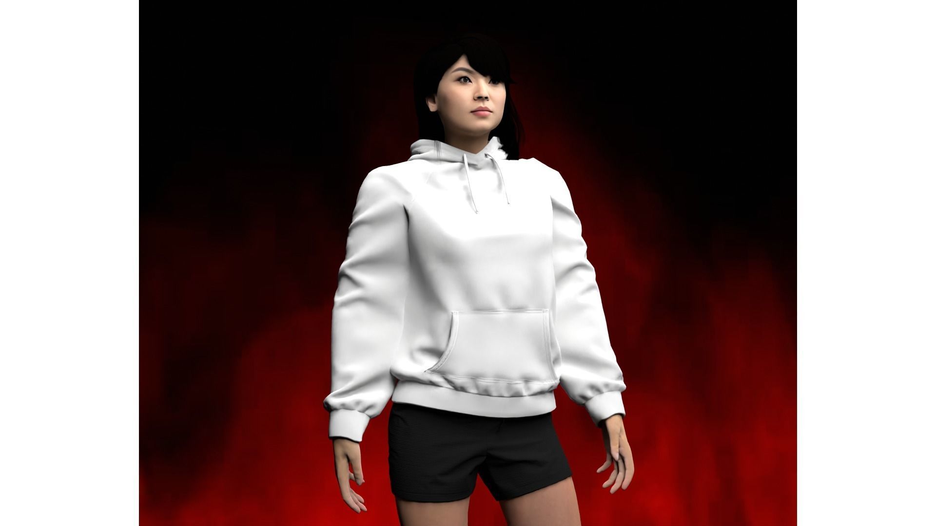 Japanese Female and male characters pack Low-poly 3D model_8