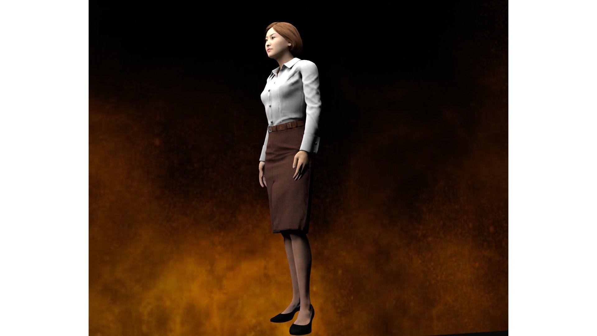 Japanese Female and male characters pack Low-poly 3D model_23