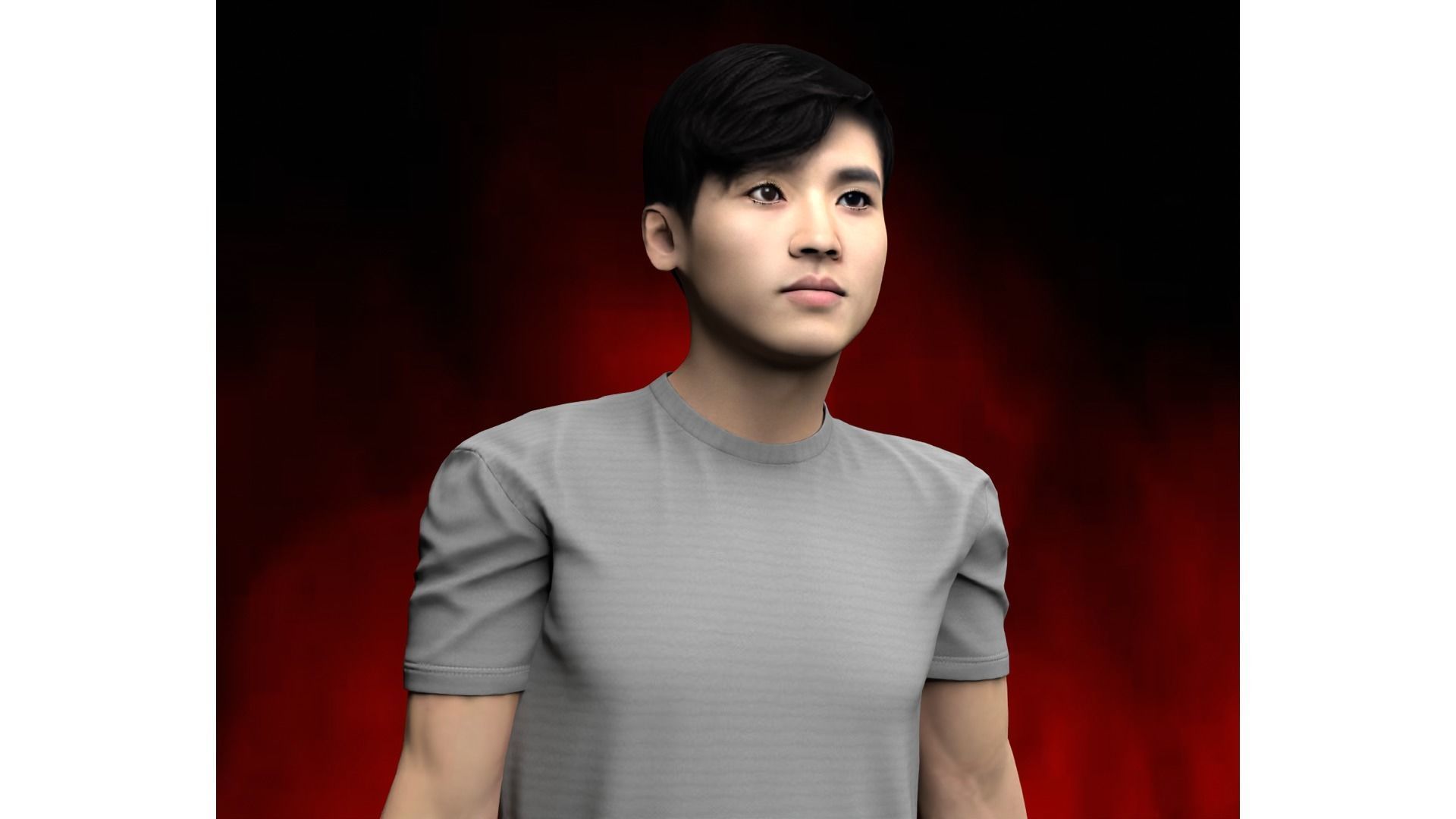 Japanese Female and male characters pack Low-poly 3D model_24