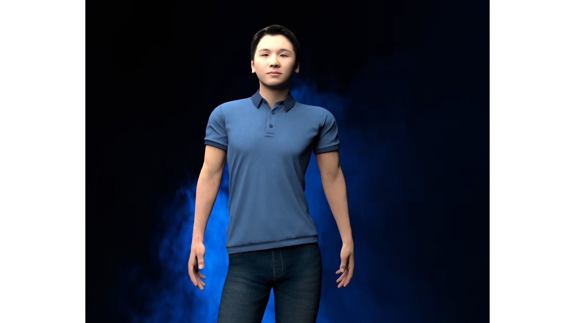 Japanese Female and male characters pack Low-poly 3D model_6