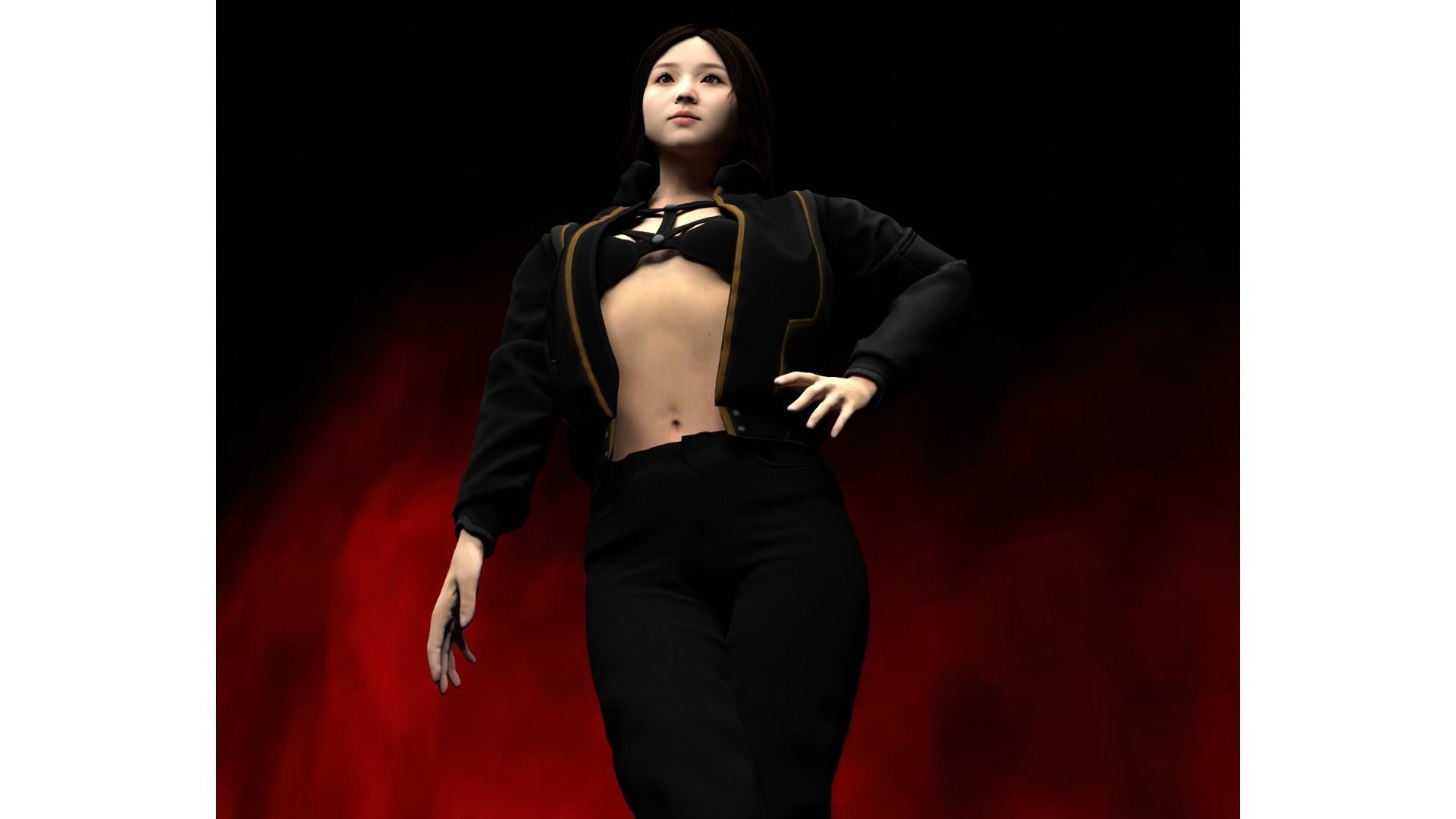 Japanese Female and male characters pack Low-poly 3D model_1