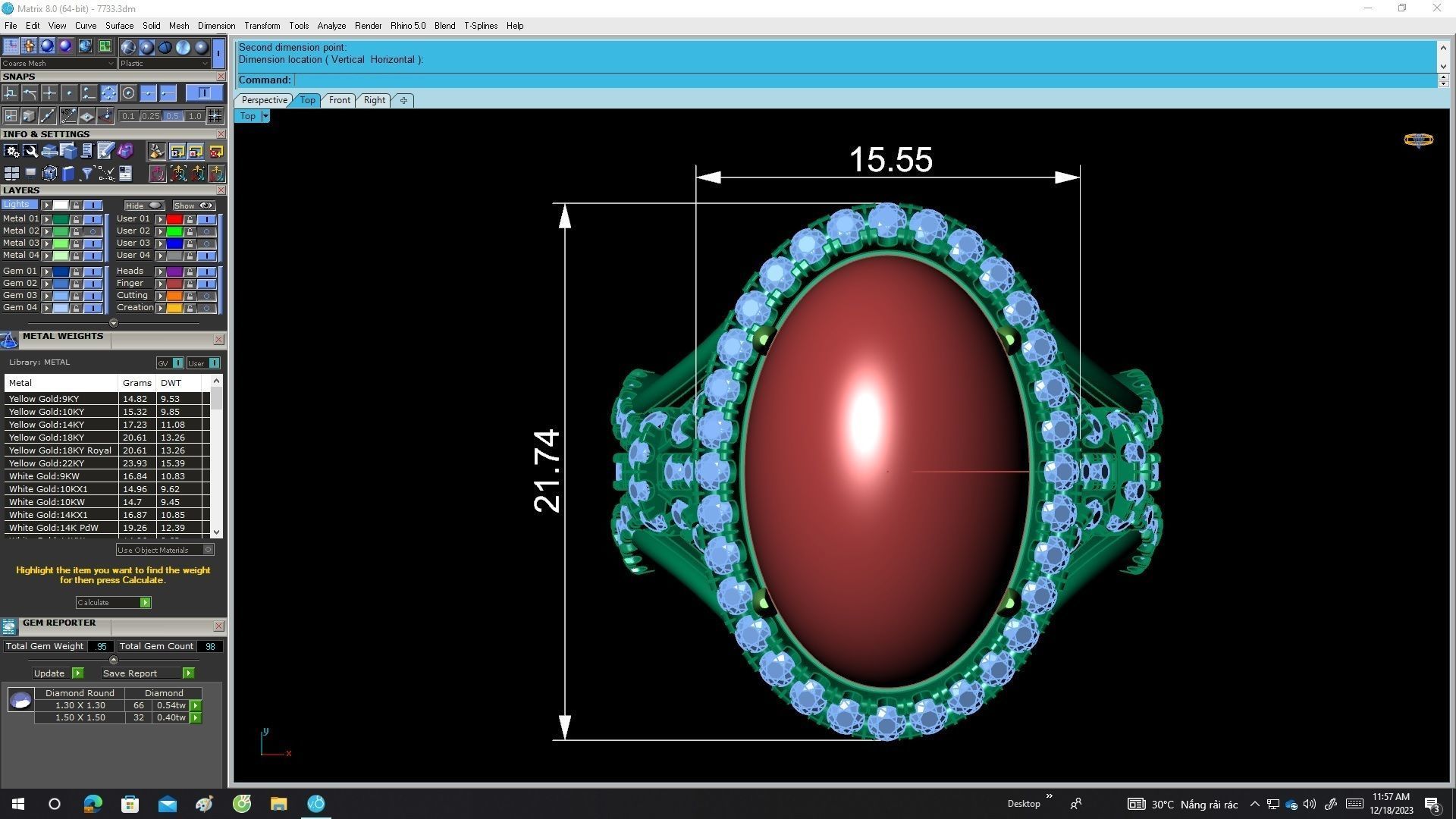 A7733 Oval Ruby Diamond Halo Women Ring 3D print model_5