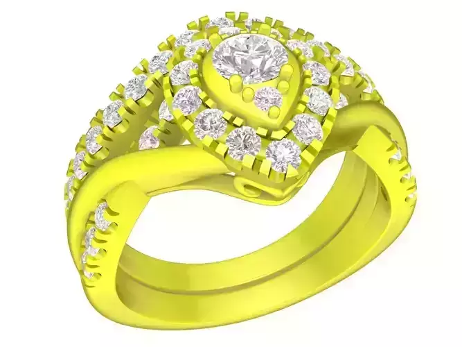 7343 luxury korean style diamond engagement women ring