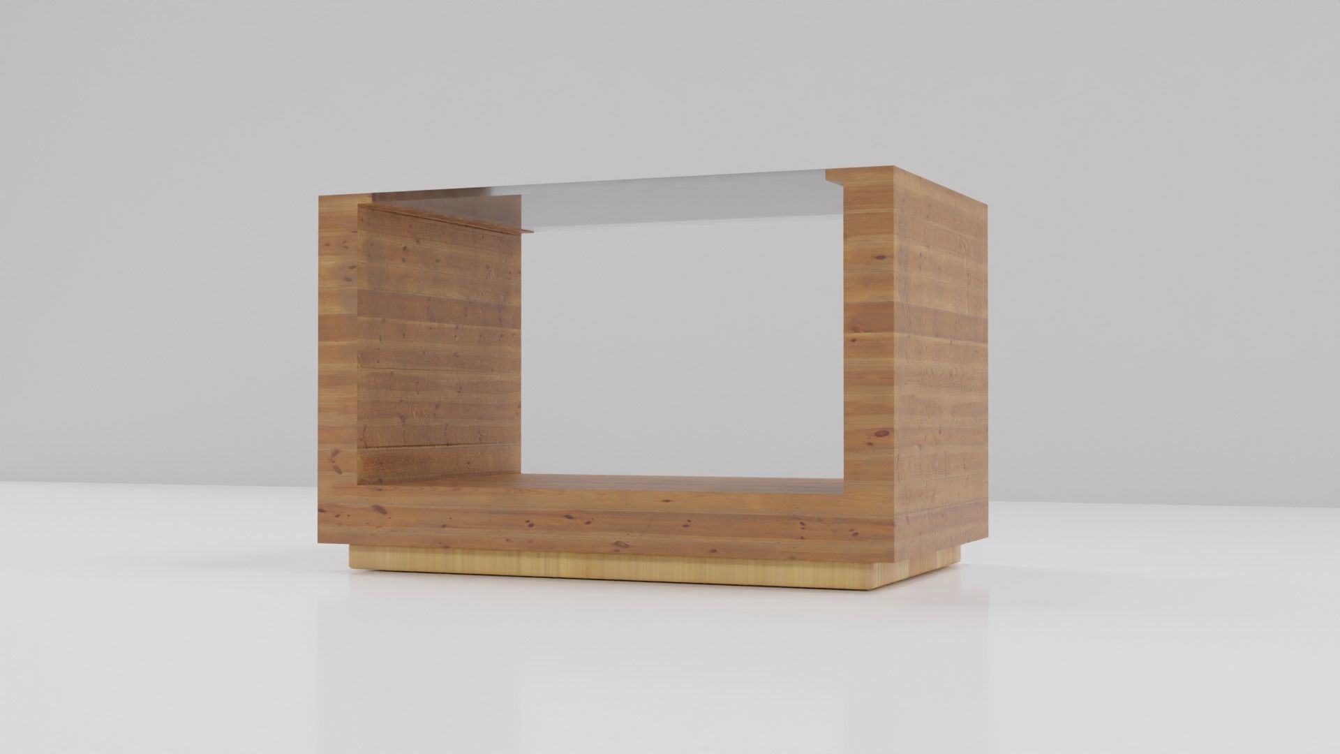 wooden coffee table 3D model_8