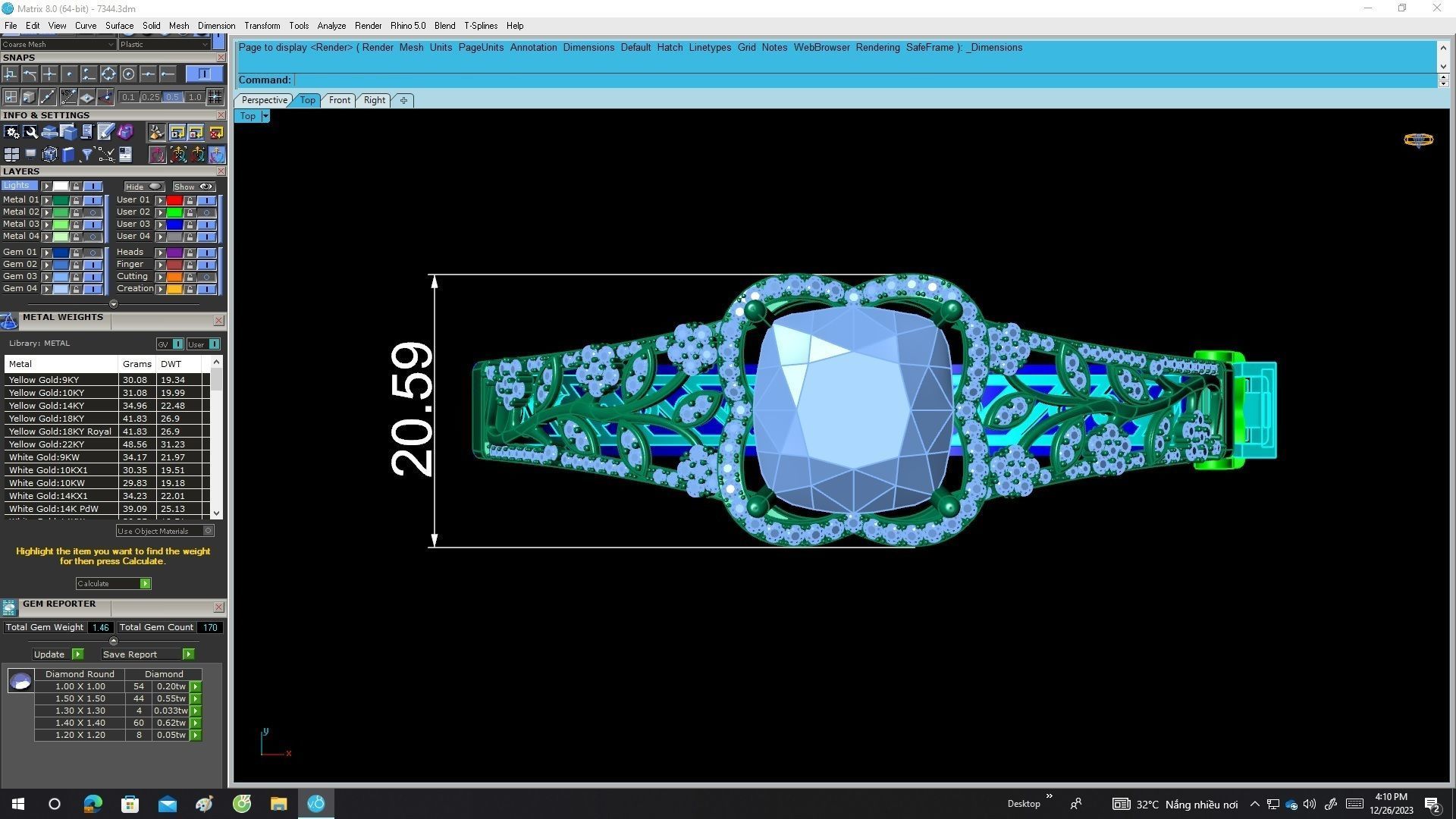 7344 luxury asian diamond cushion leaf women bangle 3D print model_5