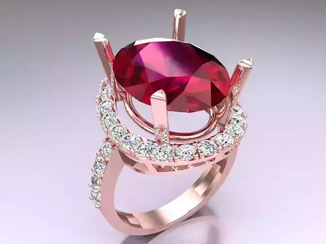 Oval stone ring - Womens  Rings - N223344 V02