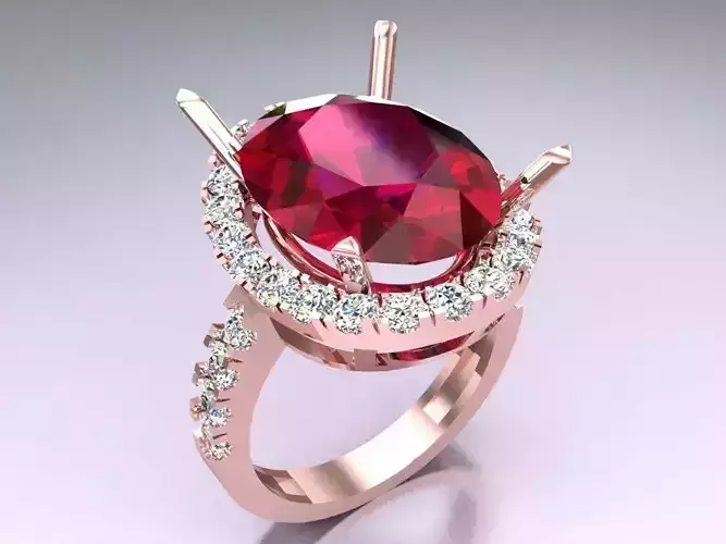 Oval stone ring - Womens  Rings - N223344 V03