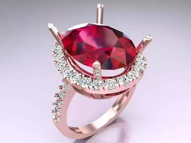 Oval stone ring - Womens  Rings - N223344 V04