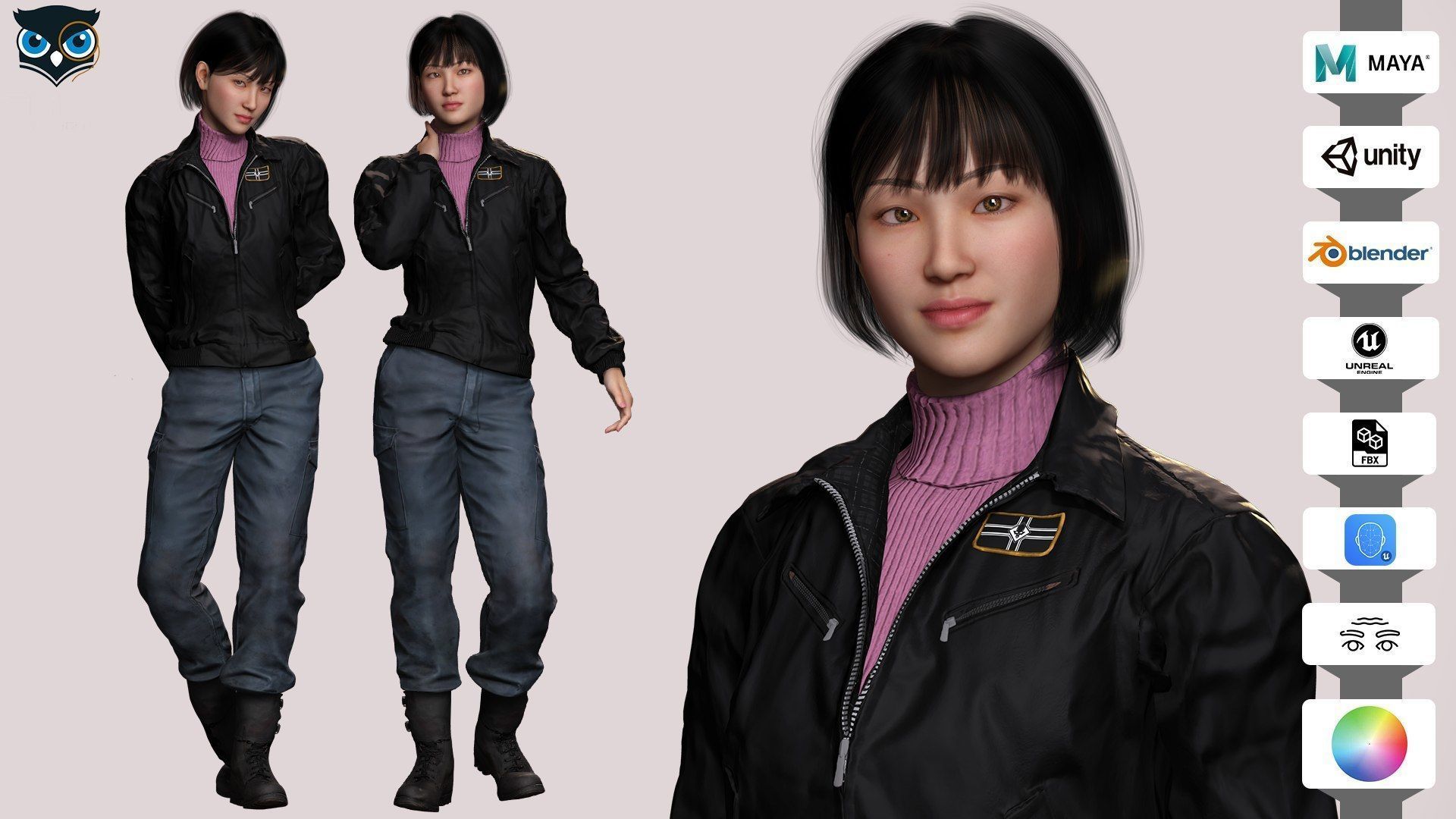Asian Girl 3D model_1