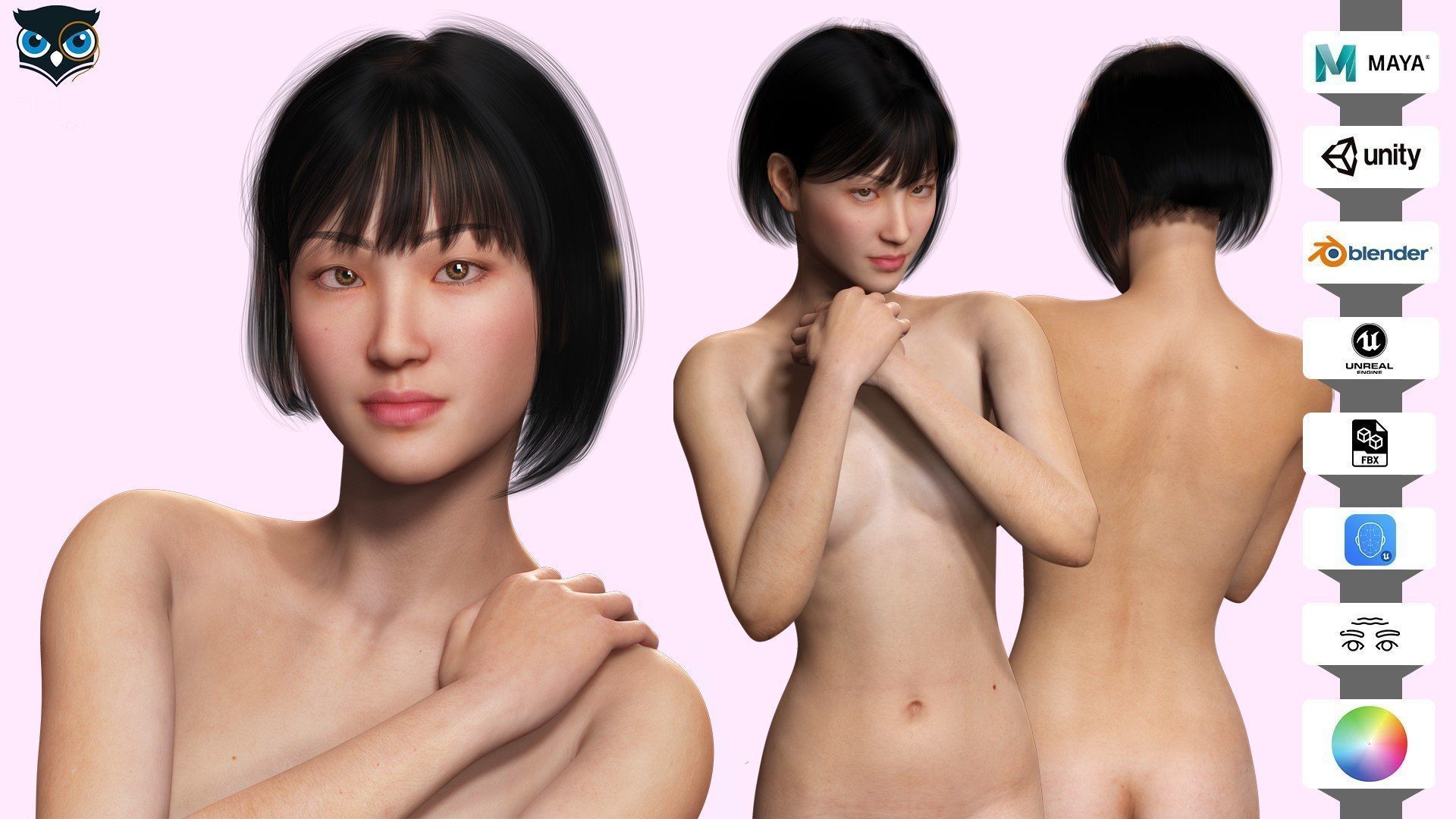 Asian Girl 3D model_2