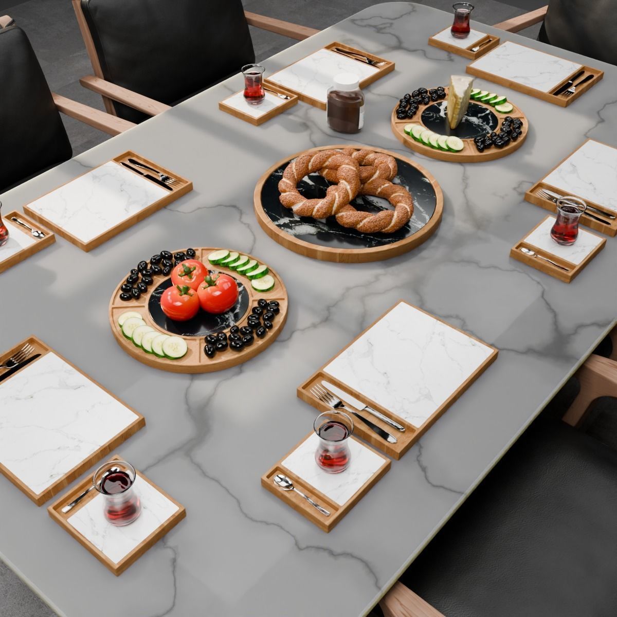 Breakfast Plates  3D model_4