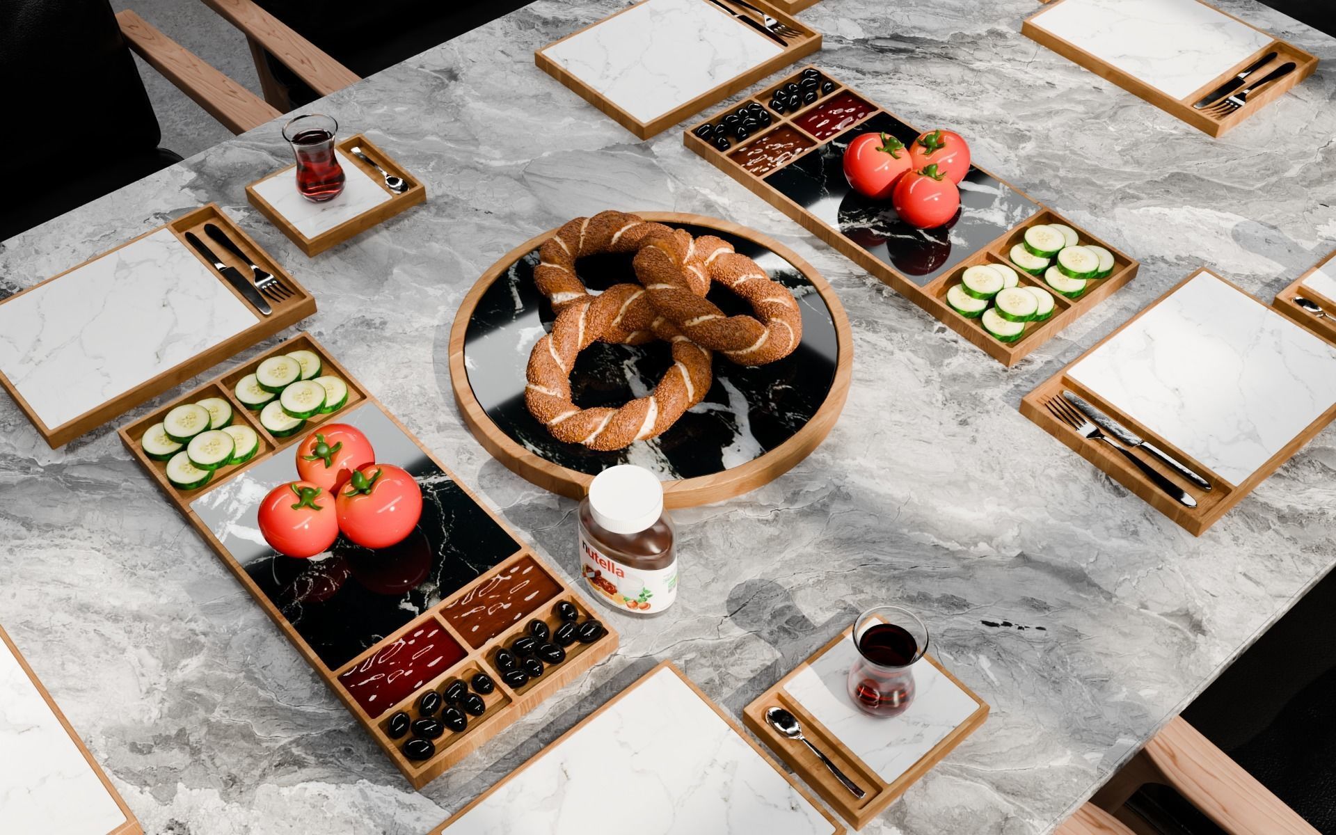 Breakfast Plates  3D model_3