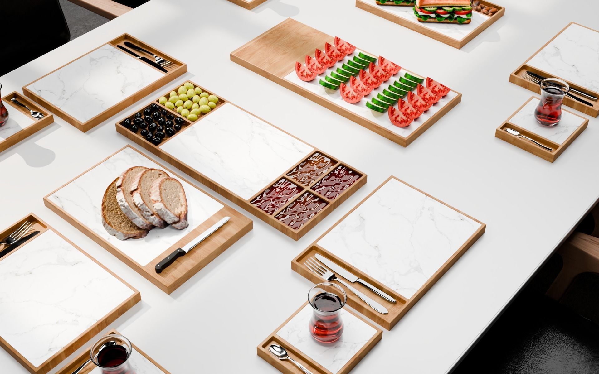 Breakfast Plates  3D model_1