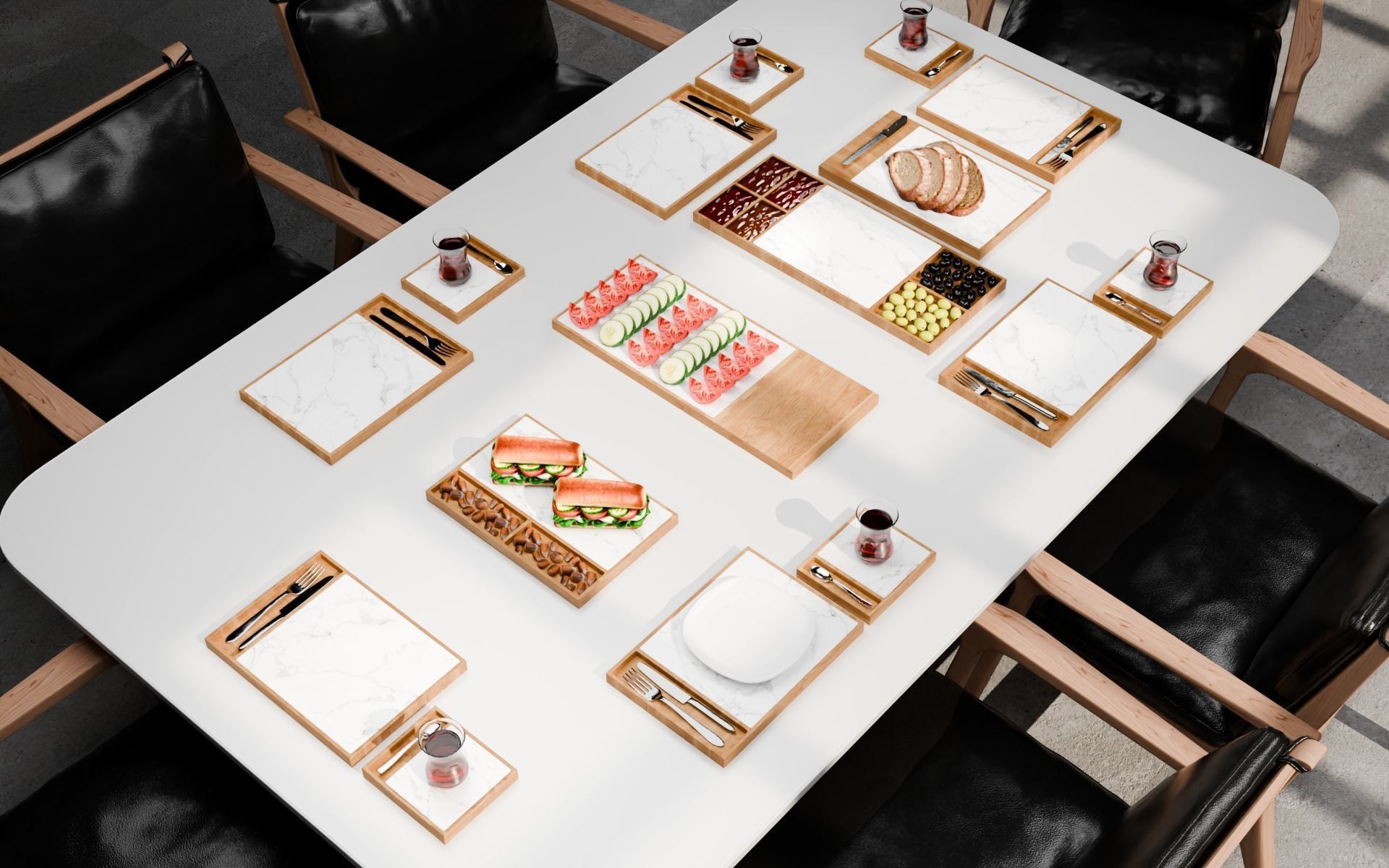 Breakfast Plates  3D model_2