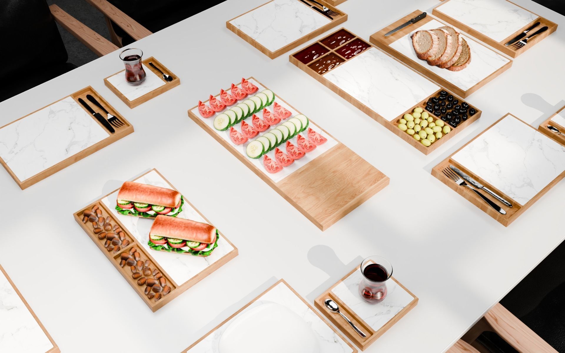 Breakfast Plates  3D model_16