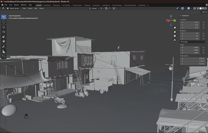 India Mumbai City 3D Dharavi Model Low-poly 3D model 6