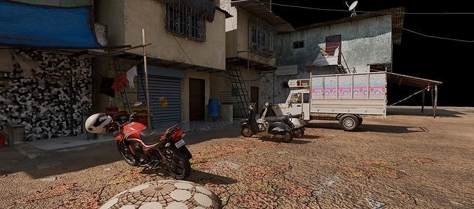 India Mumbai City 3D Dharavi Model Low-poly 3D model 4