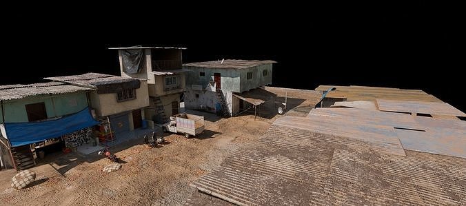 India Mumbai City 3D Dharavi Model Low-poly 3D model 3