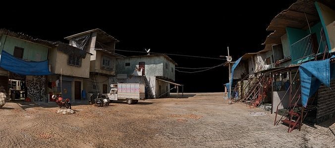 India Mumbai City 3D Dharavi Model Low-poly 3D model 2