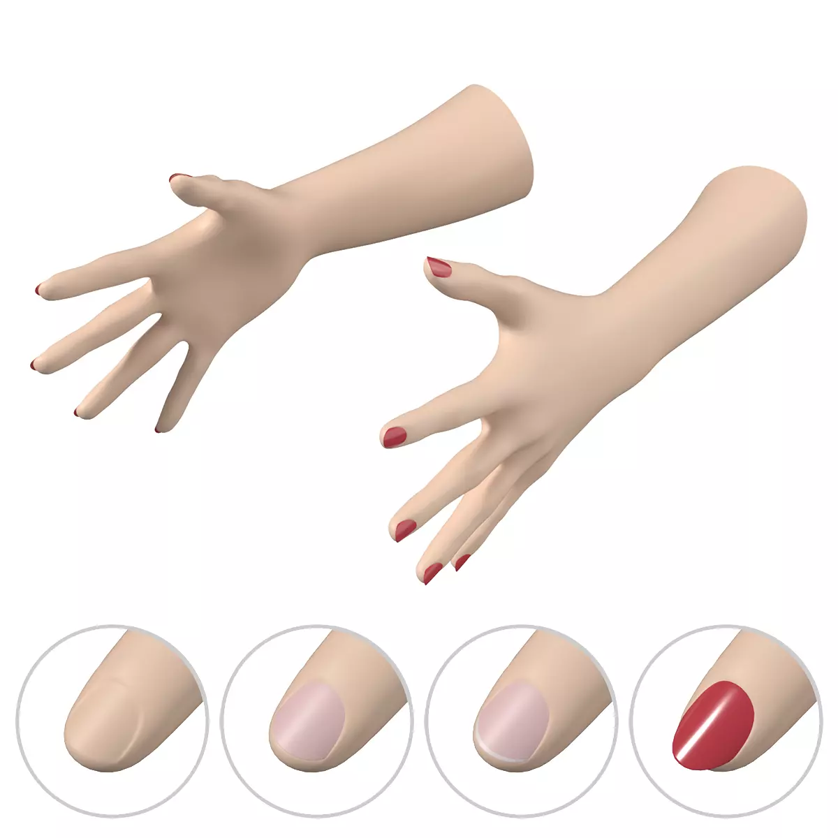 Female Hands Gesture 03 Base Mesh 3D model