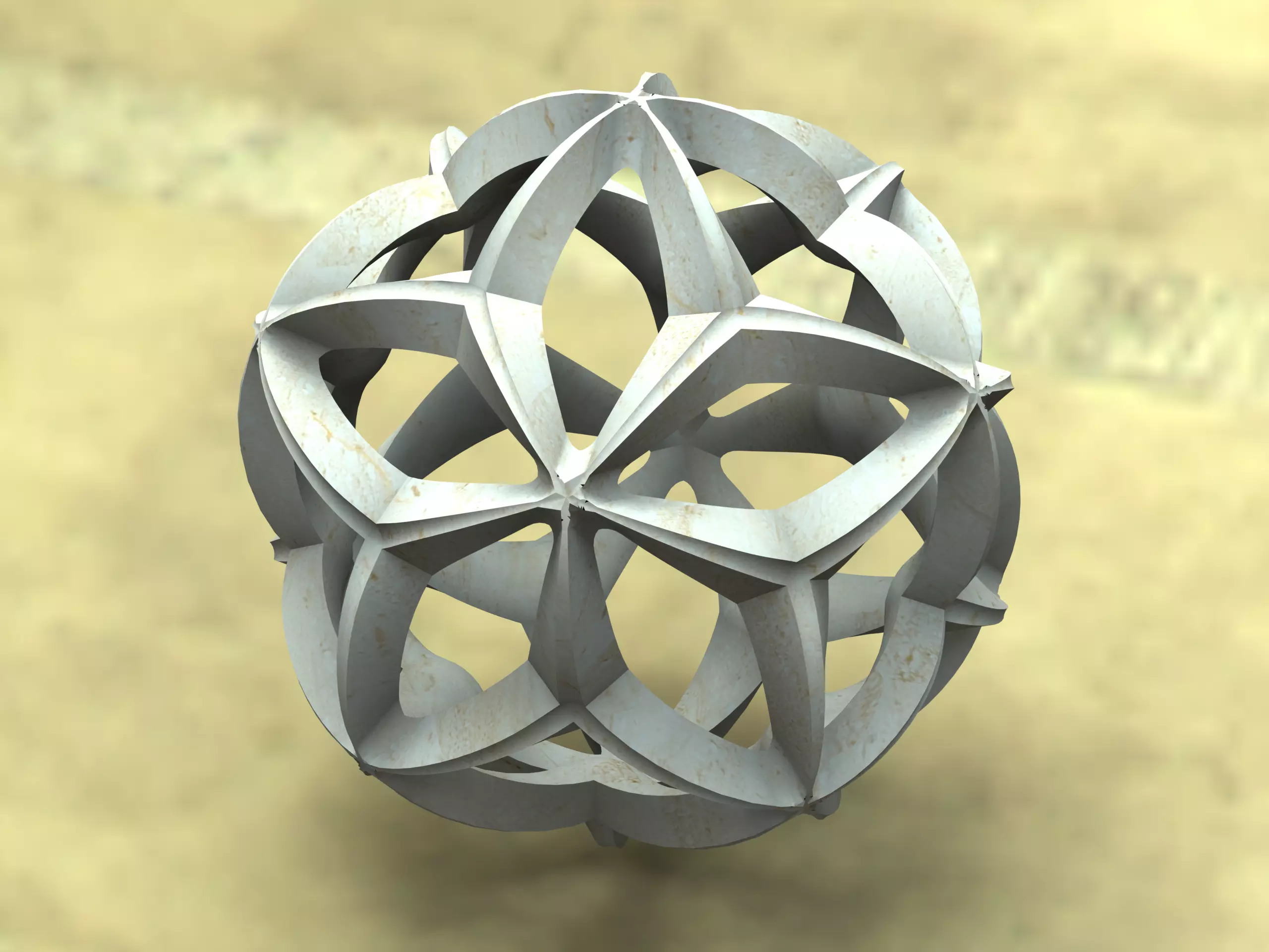 Wireframe Shape Geometric Leaf Ball 3D print model