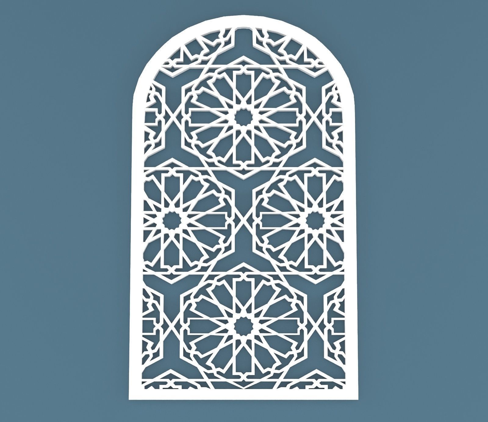 Collection of 06 Arabic ornament panels CNC  3D model_7