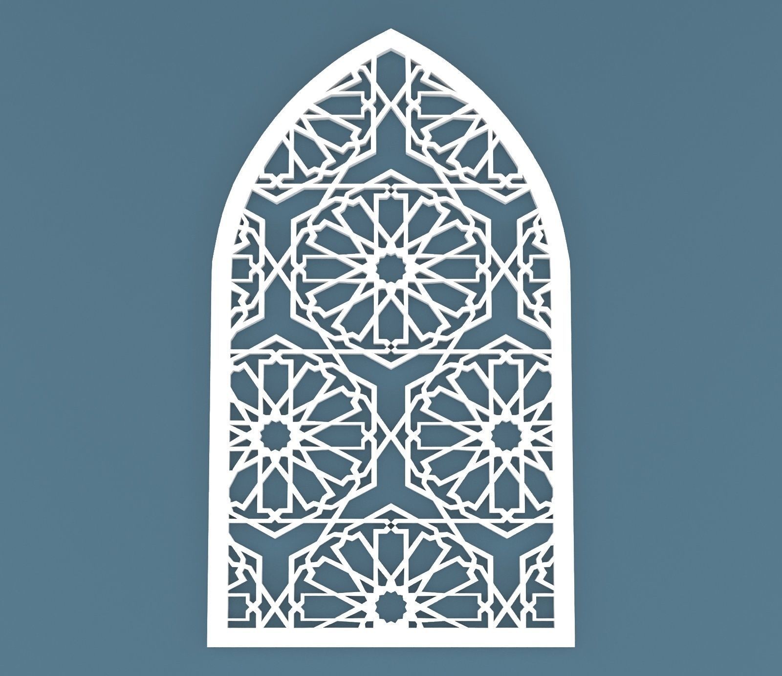 Collection of 06 Arabic ornament panels CNC  3D model_5