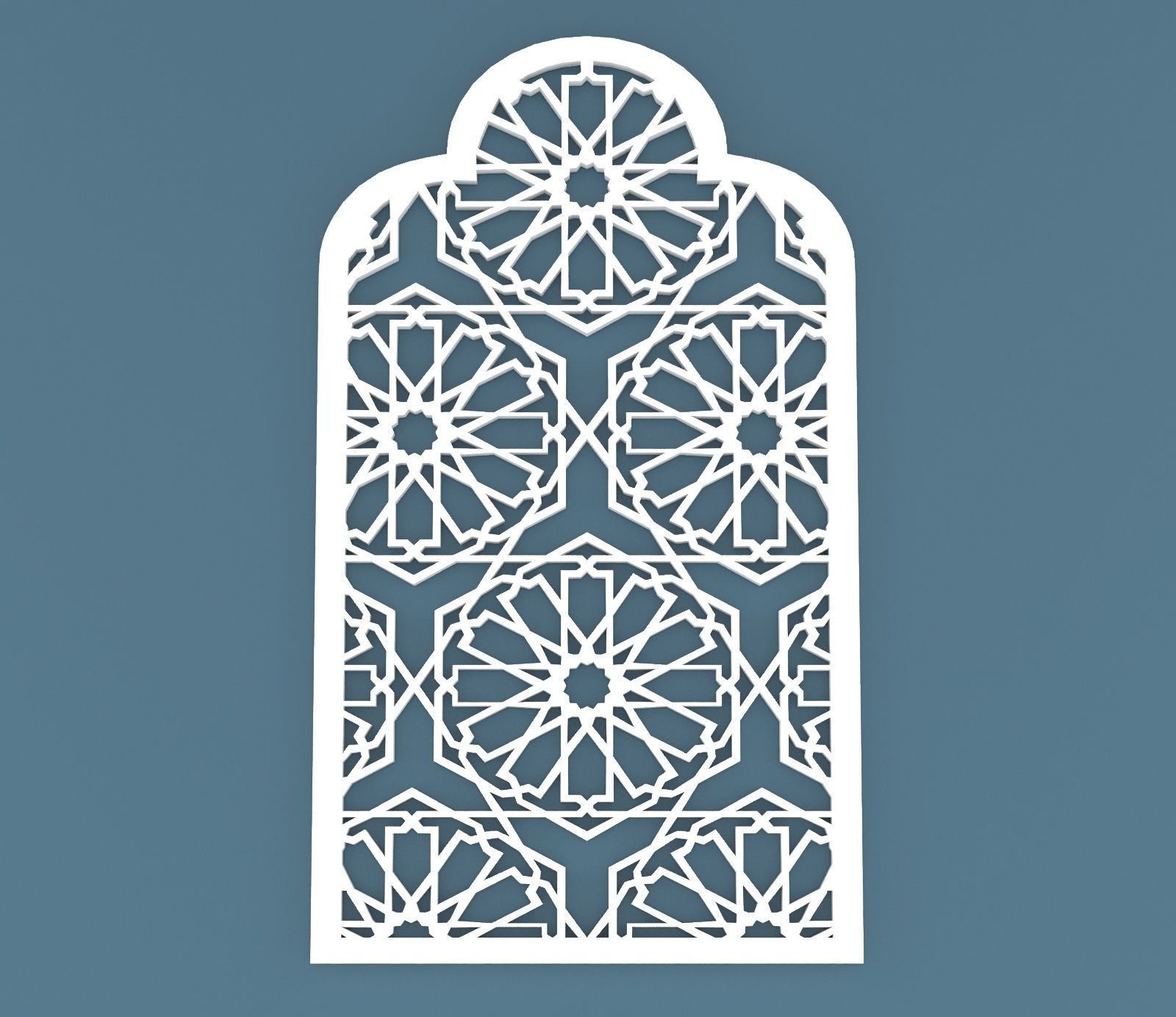 Collection of 06 Arabic ornament panels CNC  3D model_6