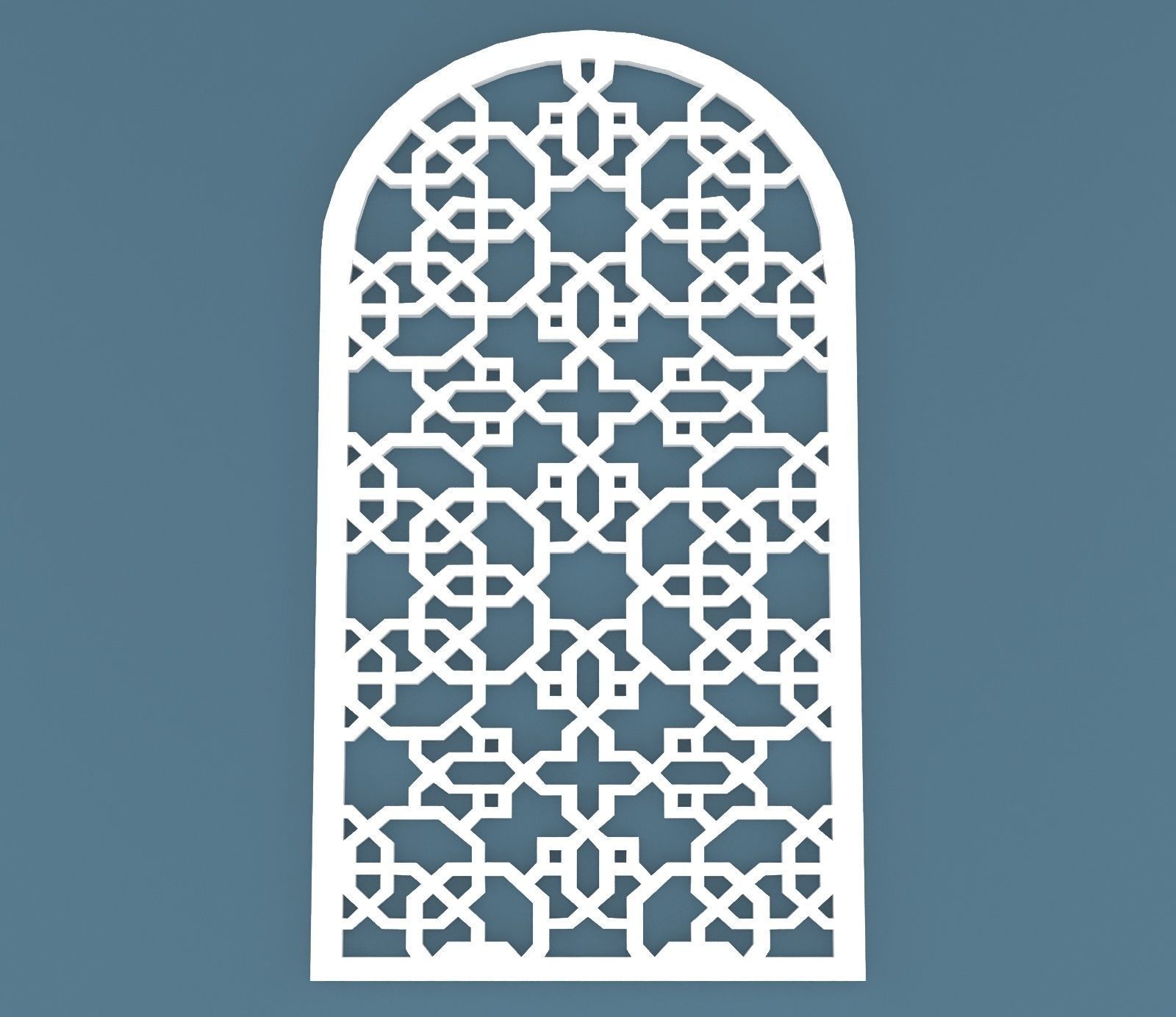 Collection of 06 Arabic ornament panels CNC  3D model_4