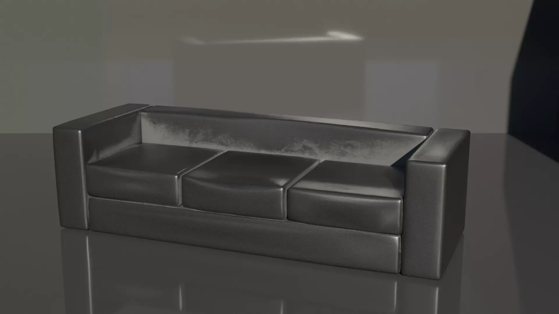 Old Modern Loveseat Sofa - Game-Ready Low-poly 3D model_0